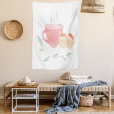 Watercolor Scones Cup Tapestry