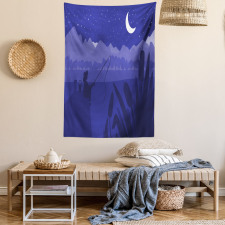 Fisherman Moon River Tapestry