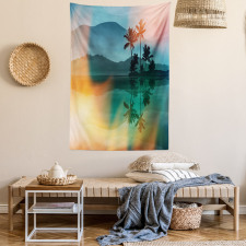 Sea and Palm Trees Art Tapestry