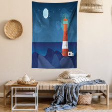 Lighthouse at Night Tapestry