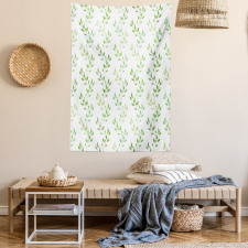 Symmetrical Olive Leaves Tapestry