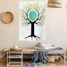 Green Friendly Earth Tapestry