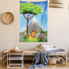 Animals Volcano Tapestry