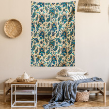 Vintage Colorful Floral Tapestry