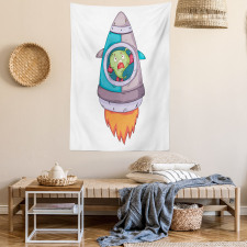 Monster Rocket Space Travel Tapestry