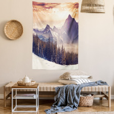 Winter Evening Mountain Tapestry