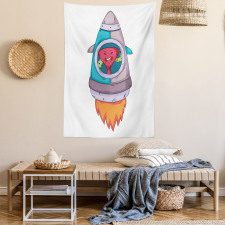 Creature in a Space Rocket Tapestry