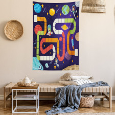 Cartoon Style Children Flying Tapestry