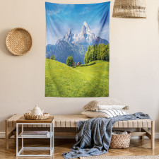 Alps with Meadow Flora Tapestry