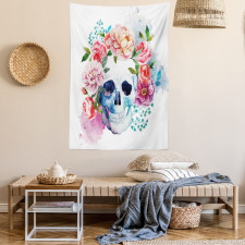 Floral Colorful Skeleton Tapestry