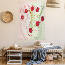 Watercolor Poppy Tapestry