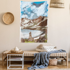 Snowy Mountains and Lake Tapestry