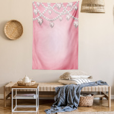 Heart Pearl Necklace Tapestry