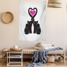 Heart with Animals Trunks Tapestry