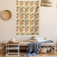 Toucans and Cultural Items Tapestry