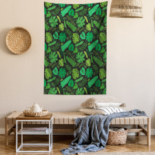 Various Leaf Silhouettes Tapestry