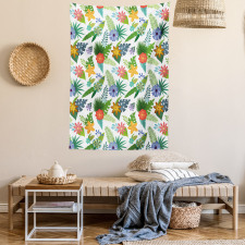 Layout of Colorful Flowers Tapestry