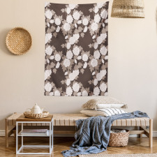 Top View Abstract Blossoms Tapestry