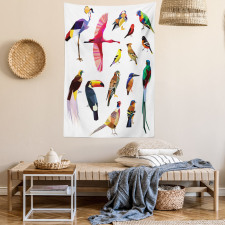 Bird Set Poly Design Tapestry