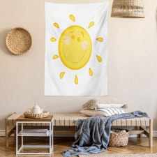 Simple Happy Sun Character Tapestry