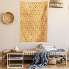 Flies and Hexagon Shapes Tapestry