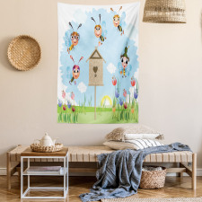 Cheerful Meadow Landscape Tapestry