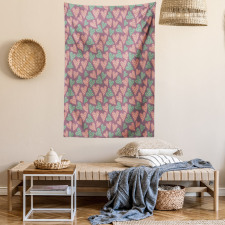 Retro Polka Dots Romance Tapestry