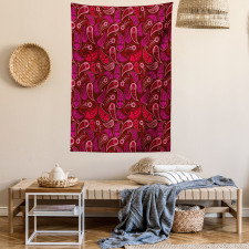 Rhythmic Drop Shaped Motifs Tapestry