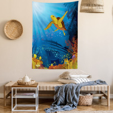 Coral Reef Fish Turtle Tapestry