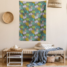 Jungle Plants Leaves Tapestry