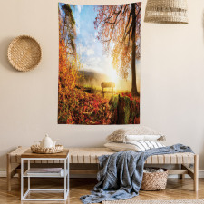 Autumn Forest Bench Tapestry