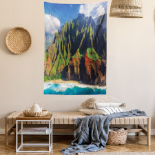 Mountain Ocean Clouds Tapestry