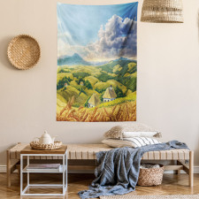 Summer Rural Houses Tapestry