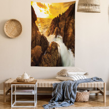 Wild Sunset and Waves Tapestry