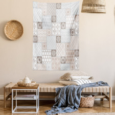 Pastel Oriental Motif Tapestry