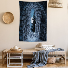 Full Moon Dark Cave Tapestry