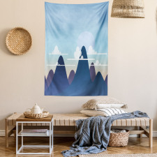 Pastel Mountains and Clouds Tapestry