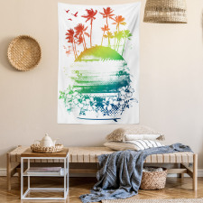 Grunge Summer Scenery Tapestry