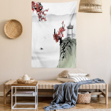 Cherry Blossoms and Boat Tapestry