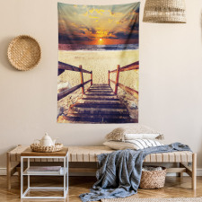 Romantic Sunset Skyline Tapestry