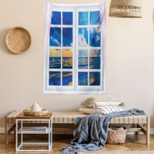 Sunset Sea Scenery Tapestry