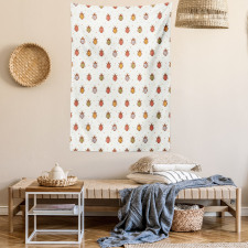 Pastel Colored Ladybugs Tapestry