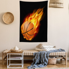 Basketball Fire Shoot Tapestry