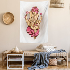 Bohemian Elephant Lotus Tapestry