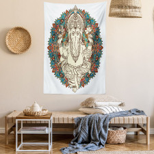 Asian Elephant Blossoms Tapestry