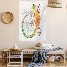 Art Frog Flowers Tapestry