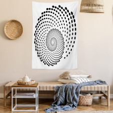 Spiral Monochrome Black Tapestry