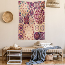 Floral Tiles Tapestry