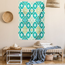 Geometric Colored Tiles Tapestry