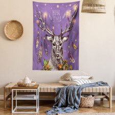 Wild Rein Deer Hand Drawn Tapestry